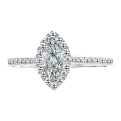 Halo Engagement Ring 2.50 Carats Old Cut Marquise Mined Natural Real Diamond ( Not Lab Grown ) Jewelry