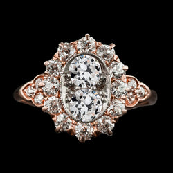 Halo Engagement Ring Round Old Miner Genuine Natural Earth Mined Diamond Flower Style 5.50 Carats