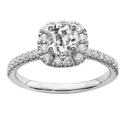 Halo Engagement Ring Round Old Miner Diamond With Accents 4.50 Carats