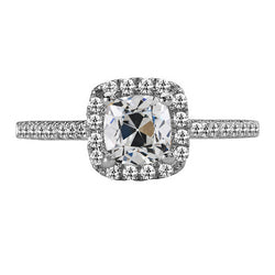 Halo Engagement Ring Round & Cushion Old Miner Diamond 5.50 Carats