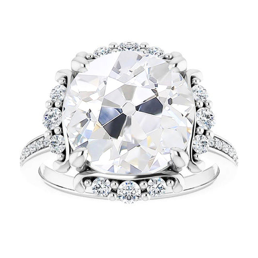 natural round diamond 9.25ct ring front view