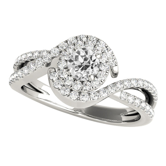 Halo Fancy Ring Round Old Cut