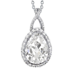 Halo Gold Real Natural Earth Mined Diamond Pendant Round & Pear Old Miner 5 Carats
