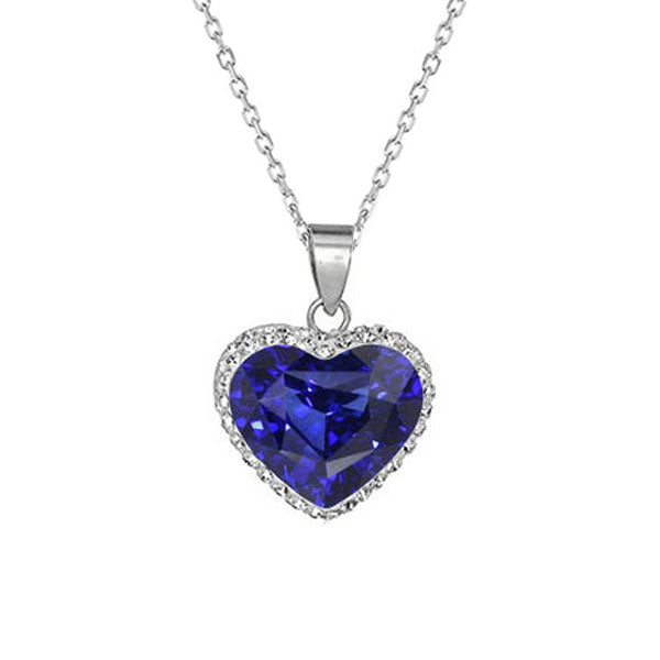 Halo Pendant Blue Sapphire Diamond Gold