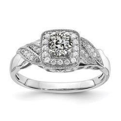 Halo Milligrain Engagement Ring Round Old Miner Diamond 2.50 Carats