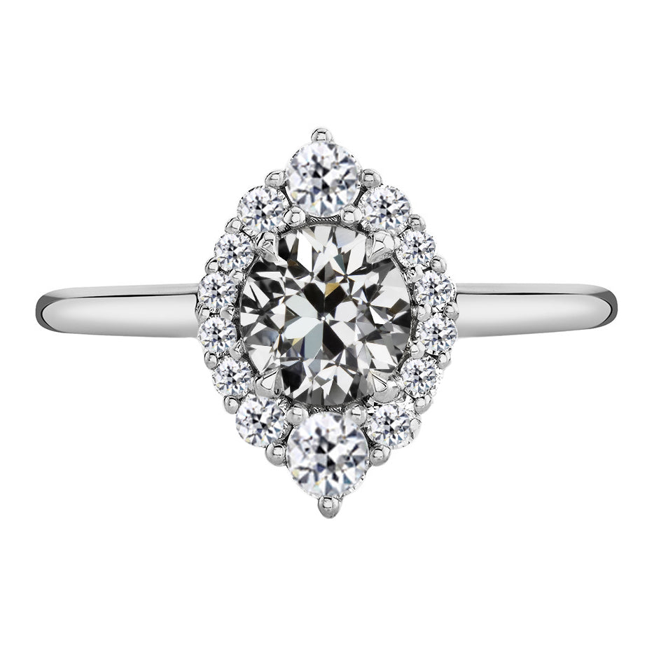 natural round diamond 3ct ring front view