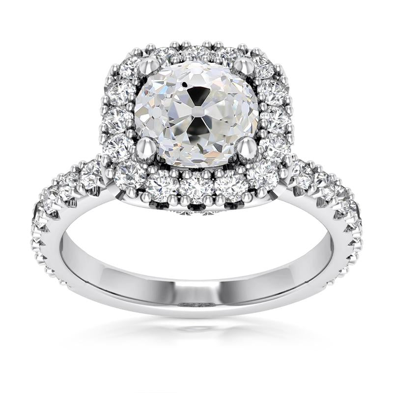 natural round diamond 6ct ring front view