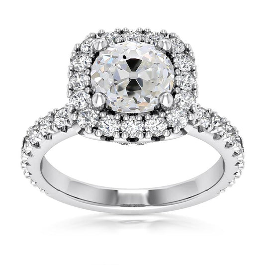 natural round diamond 6ct ring front view