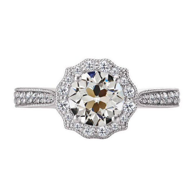 natural round diamond 3ct ring front view