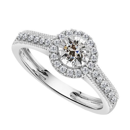 natural round diamond 3ct ring front view
