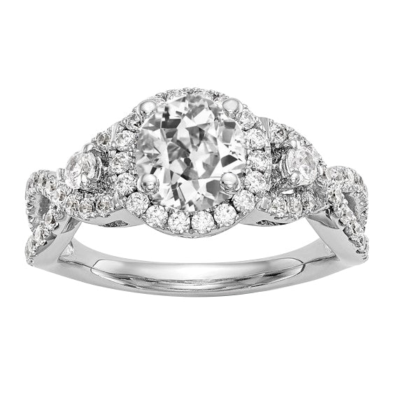 Halo Old Mine Cut Diamond Ring