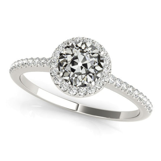 Halo Old Miner Diamond Gold Ring Pave Set Accents Jewelry