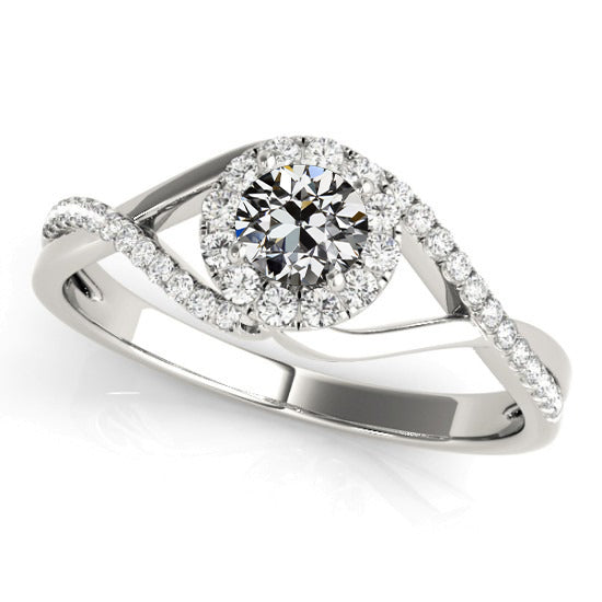Halo Old Miner Diamond Ring Pave Set