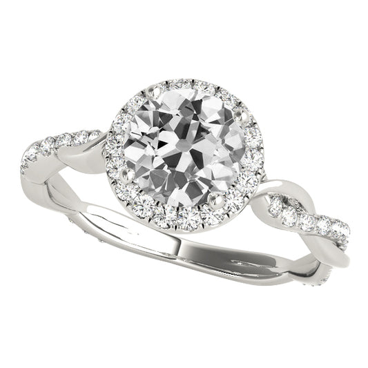 natural round diamond 5ct ring front view