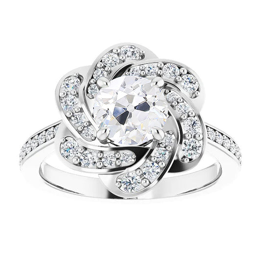 natural round diamond 5.25ct ring front view