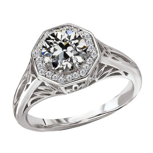natural round diamond 3ct ring front view