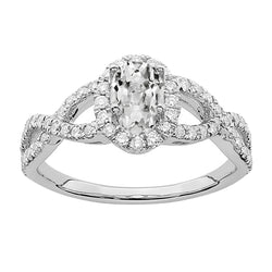 Halo Oval Old Cut Diamond Engagement Ring Infinity Style 5 Carats