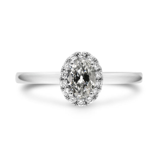 Halo Old Miner Cut Diamond Engagement Ring Gold