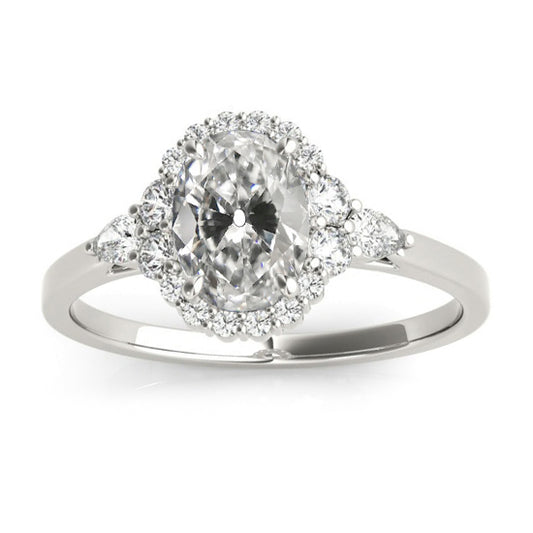 Halo Old Miner Cut Diamond Ring Gold Women's Jewelry