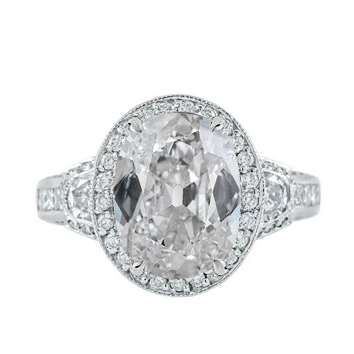 natural round diamond 7.75ct ring front view
