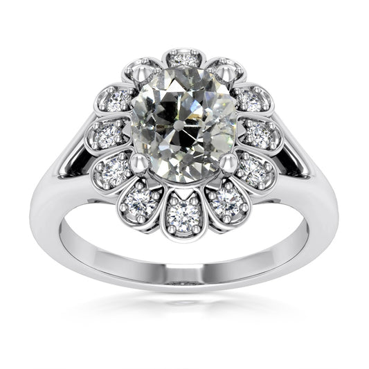 natural round diamond 4.75ct ring front view