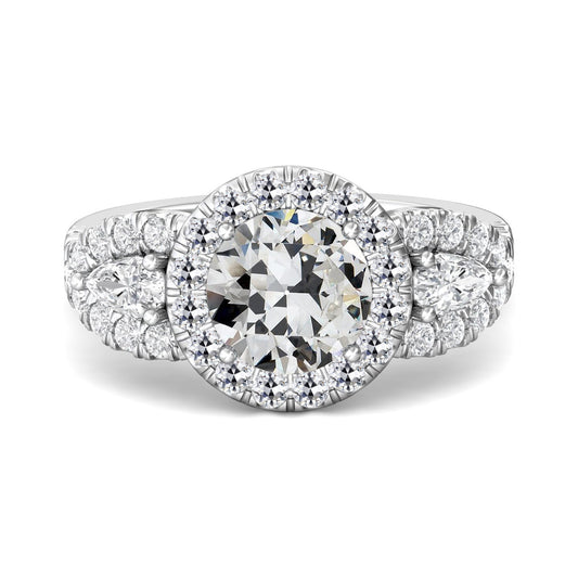 natural round diamond 7ct ring front view