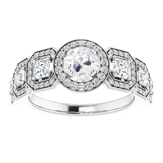 natural round diamond 8ct ring front view