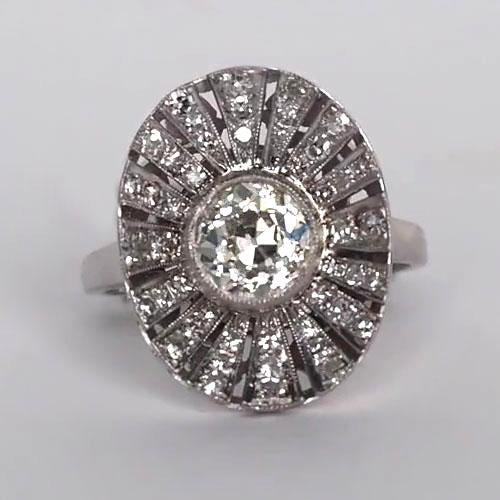 Halo Ring Bezel Set Round Old Miner Diamonds