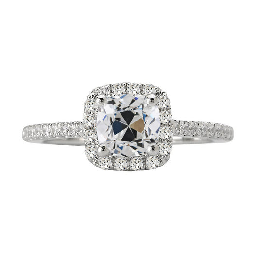 natural round diamond 6ct ring front view