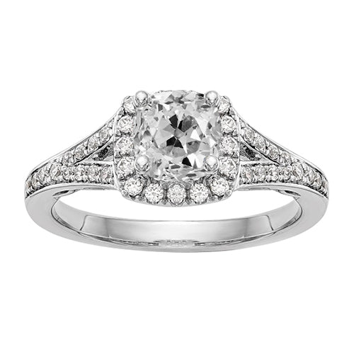 Halo Ring Old Miner Diamond Prong