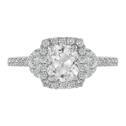 Halo Ring Cushion Old Miner Jewelry