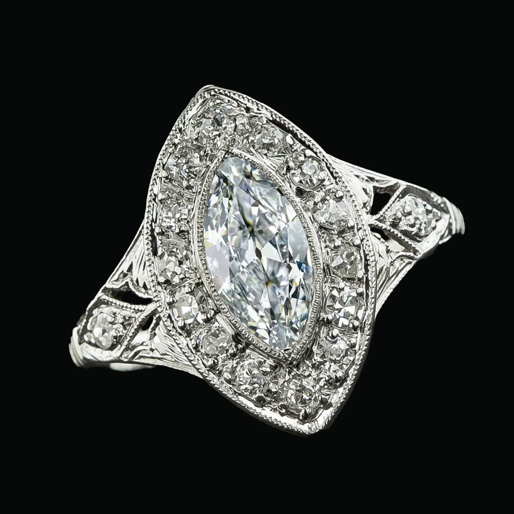 Halo Ring Old Miner Diamond Bezel Set