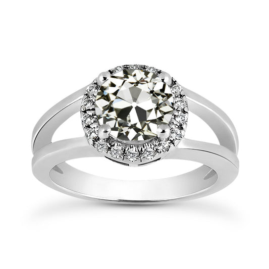 natural round diamond 3.50ct ring front view