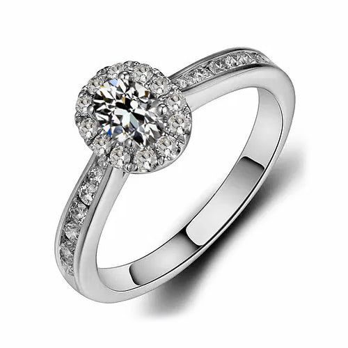natural round diamond 3ct ring front view