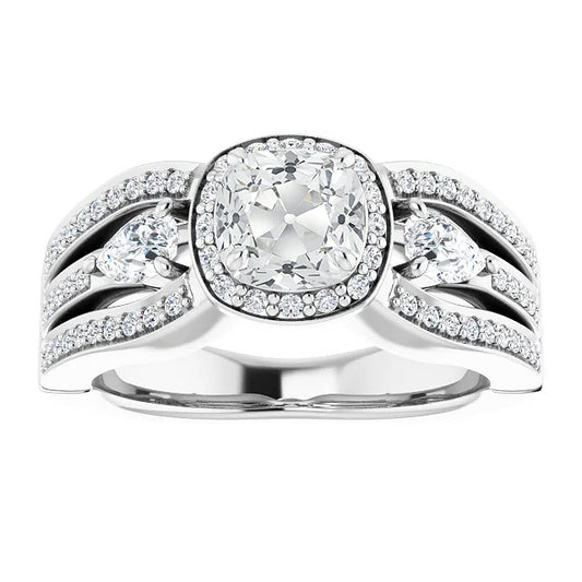 natural round diamond 7ct ring front view