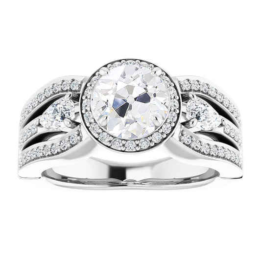 natural round diamond 5.50ct ring front view