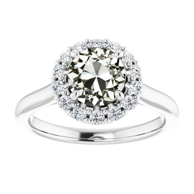 natural round diamond 5ct ring front view
