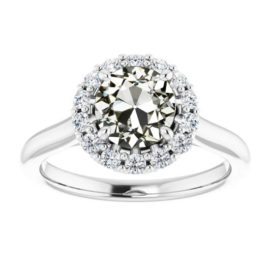 natural round diamond 5ct ring front view