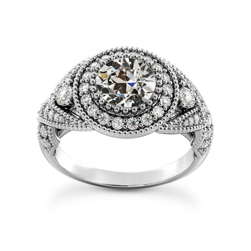natural round diamond 5.50ct ring front view