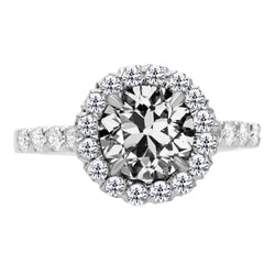 Halo Ring Round Old Cut Natural Earth Mined Diamond Prong Set Women’s Jewelry 6.50 Carats