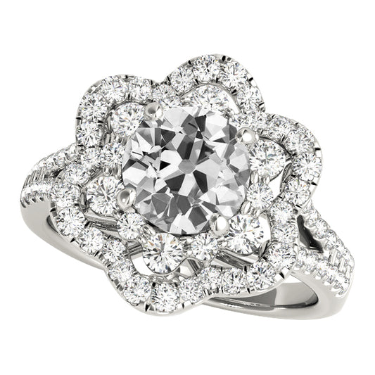 natural round diamond 6.50ct ring front view