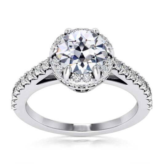 natural round diamond 7ct ring front view