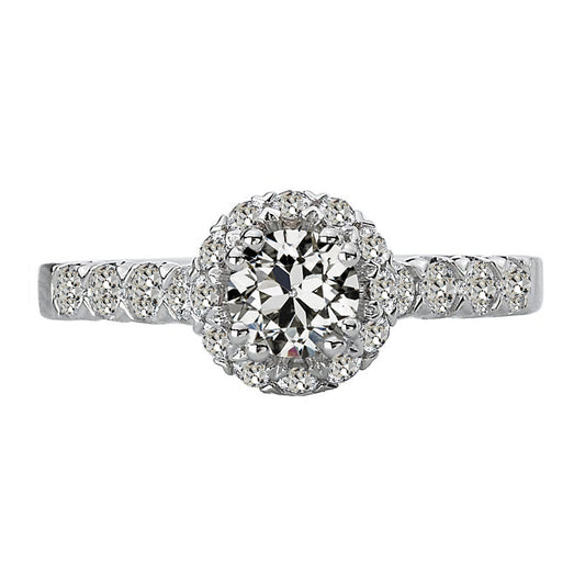 natural round diamond 5ct ring front view