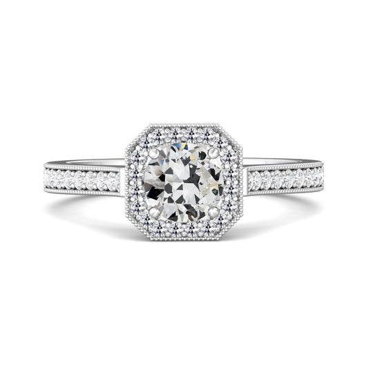natural round diamond 3.50ct ring front view