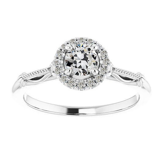 Halo Ring Old Miner Cut Diamond