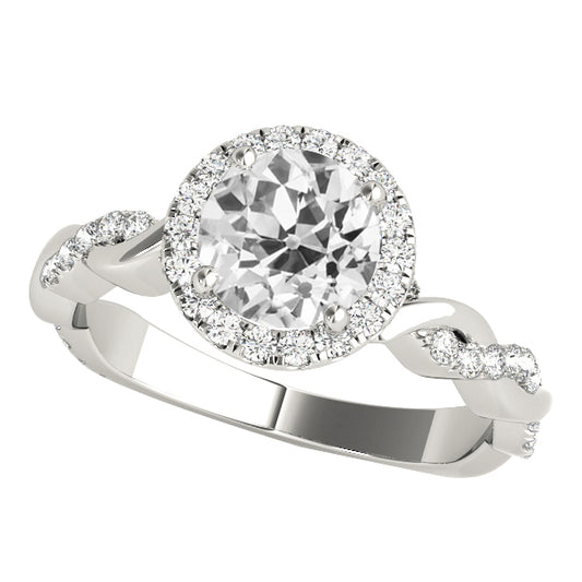 natural round diamond 4.25ct ring front view