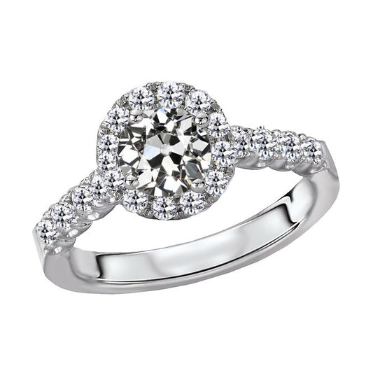natural round diamond 6ct ring front view