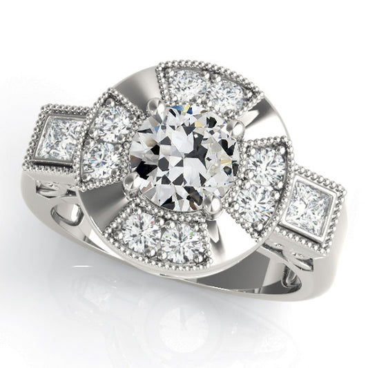 natural round diamond 5ct ring front view