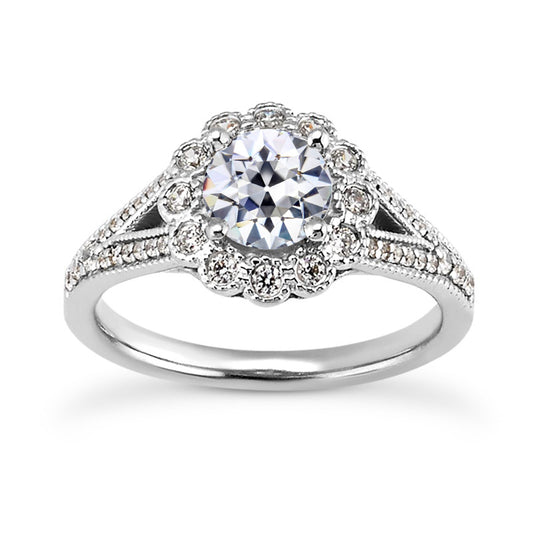natural round diamond 4.50ct ring front view
