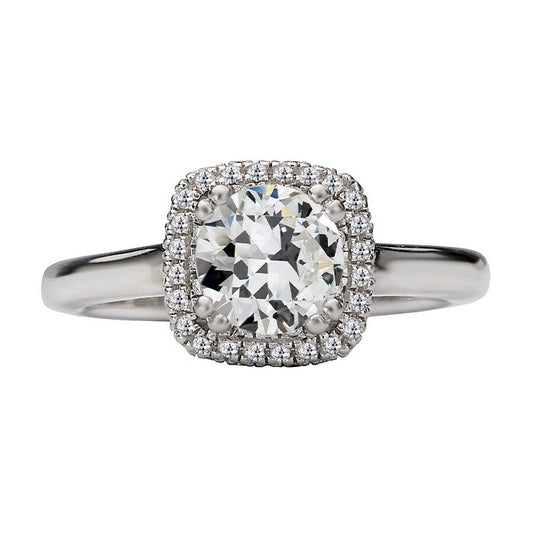 natural round diamond 4ct ring front view